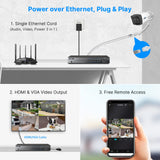 HISEEU 4K 8MP PoE Security Camera System + 8CH NVR 3TB HDD + 4  Security Cameras