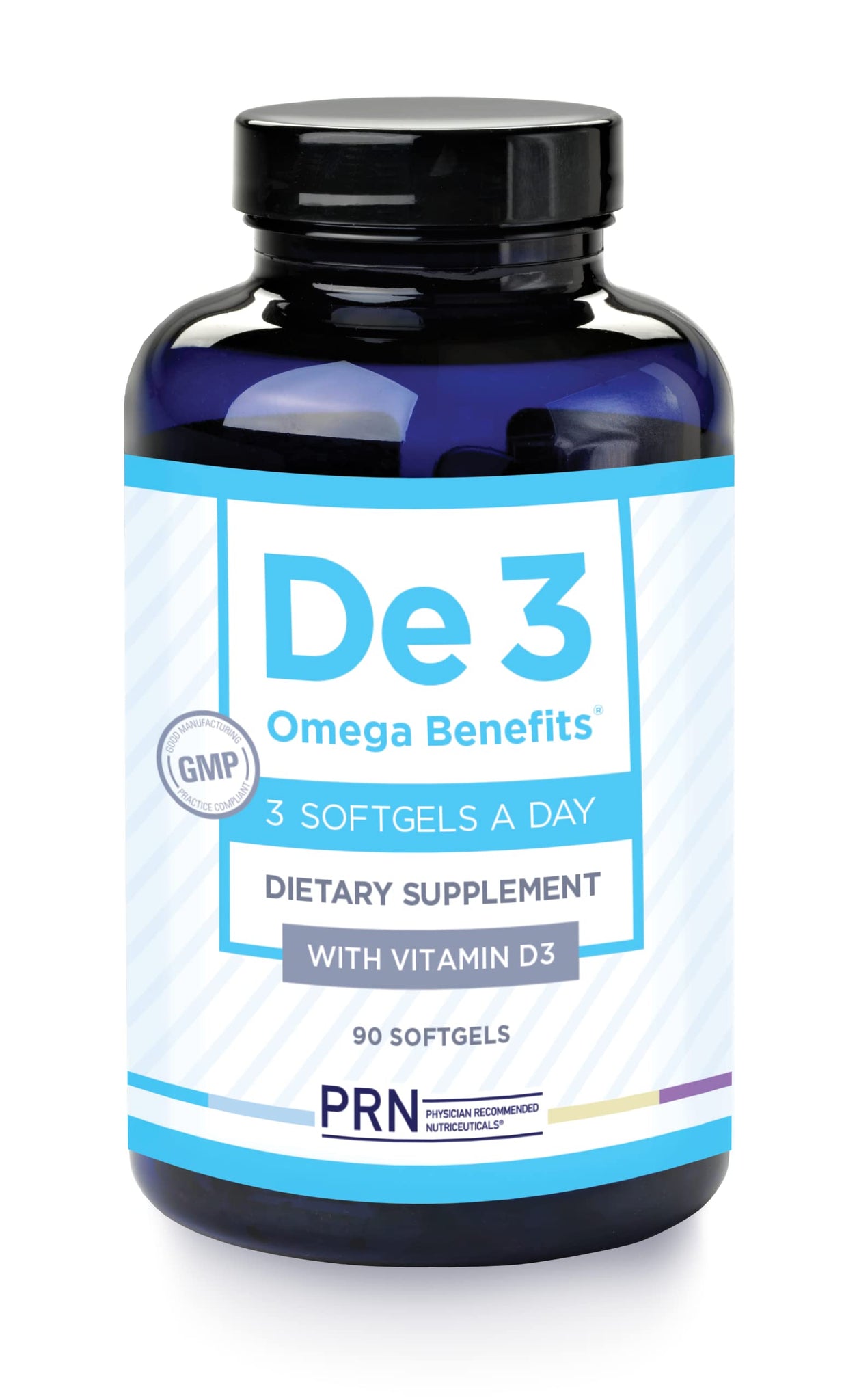PRN De 3 Omega Benefits - (Omega 3) 90 Softgels - Free Ship - Exp. 04/27