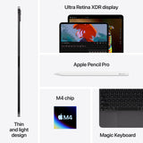 SILVER Apple iPad Pro 13-Inch (M4): Built for Apple Intelligence, Ultra Retina XDR Display, 2TB, 12MP Front/Back Camera, LiDAR Scanner, Wi-Fi 6E, Face ID, All-Day Battery Life — Silver