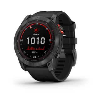 Garmin Fenix 7X Solar Multisport GPS Watch, Slate Grey with Black Band - Open Box