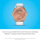 Garmin Vívomove Style - Rose Gold/White Silicone Band 010-02240-00
