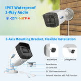 HISEEU 4K 8MP PoE Security Camera System + 8CH NVR 3TB HDD + 4  Security Cameras