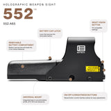 EOTech 552.A65 Holographic Sight Black AA Red 65 MOA/1 MOA w/ Hard Case