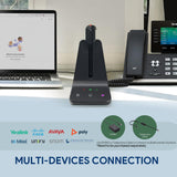 Yealink DECT Wireless Headset,Single Ear (Mono) Convertible Office Headset