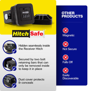 HitchSafe HS7000 Key Vault, Black | Hidden Storage Box Drawer with Lock Outdoor