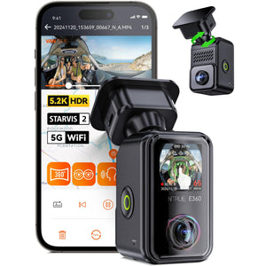 Vantrue E360 Plus Bundle 5.2K 360 Panoramic Dash Cam 5GHz WiFi GPS Dual