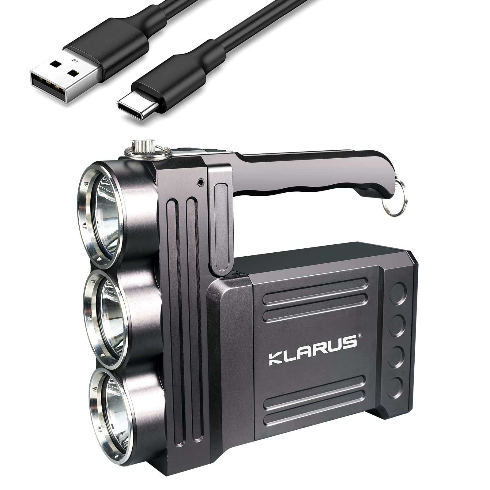KLARUS 10000 Lumens Super Bright Searchlight Portable Spotlight Handheld Flashlight
