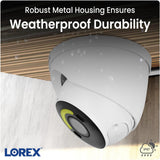 Lorex 4K Wired Dome Security Camera Smart Security Lighting 2-Way Audio E896DD