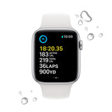 Apple Watch SE 2 44mm Silver Aluminum - White Sport Band MNTJ3LL/A