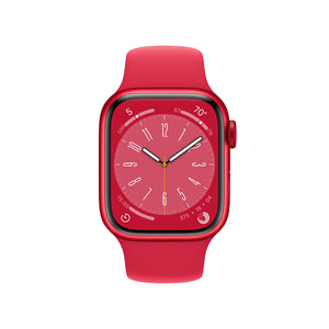 NEW Apple Watch Series 8 Red 41mm Aluminum Case with Red Sport Band - M/L