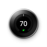 Google Nest 3rd Generation Learning Thermostat T3007ES Stainless Steel - NEW