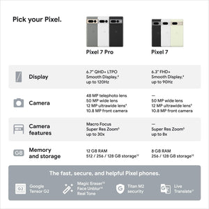 Google - Pixel 7 Pro - 128GB - Obsidian Black - Fully Unlocked Smartphone