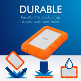 LaCie Rugged Mini 2TB External Hard Drive Portable HDD - LAC9000298 - Orange