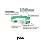 NEW PETZL ACTIK CORE 600 HEADLAMP COLOR GREEN FAST FREE SHIPPING