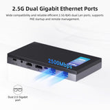 MeLE QuieterDL Dual LAN Fanless Mini PC, N100 4GB 128GB Mini Computer