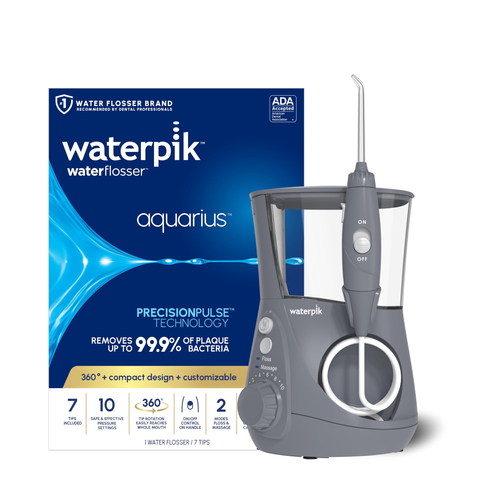 Waterpik Aquarius Water Flosser Professional For Teeth Gray WP-667CD NEW SEALED