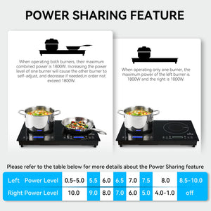 Duxtop 1800W LCD Portable Induction Cooktop with 2 Burners BT-K35-LCD (9720LCBI)