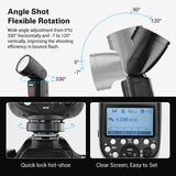 GODOX V1 V1-S Flash for Sony, 76Ws 2.4G TTL Speedlite for Sony HSS 1/8000s, 480 Full Power Shots, Rechargeable Li-ion Battery, 1.5s Recycle Time, 10 Levels LED Modeling Lamp