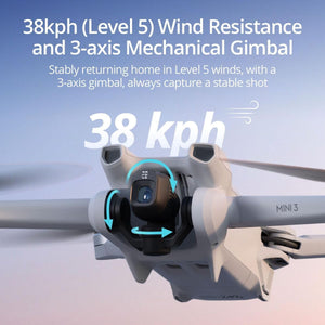 DJI Mini 3 (DJI RC) 4K HDR Video Shooting 38 Minute Flight Drone Gray 10km - NEW
