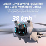 DJI Mini 3 (DJI RC) 4K HDR Video Shooting 38 Minute Flight Drone Gray 10km - NEW