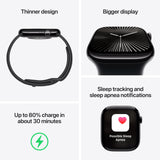 Apple Watch Series 10 46mm GPS Silver Case w Denim Sport Band S/M MWWL3LW/A