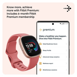 NEW Fitbit Versa 4 Wristband Activity Tracker Small/Large-Pink Sand/Copper Rose