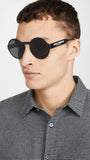 DOLCE & GABBANA DG2234 Round Sunglasses Matte Black Frame Grey Lenses - NEW