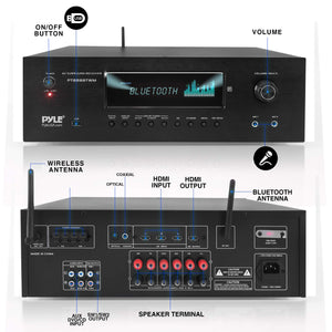 Pyle 1000W Bluetooth Home Theater Karaoke Receiver-5.2-Channel Amplifier