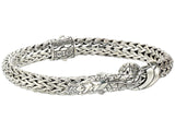 John Hardy Legends Naga Silver 7.5mm Chain Bracelet with Blue Sapphire Eyes - NEW