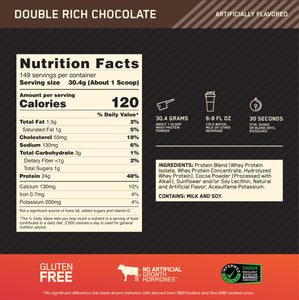 Optimum Nutrition Gold Standard 100% Whey Protein, Double Rich Chocolate 10lbs