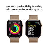 Apple Watch Series 10 GPS + Cellular 42mm Gold Titanium with Gold Milanese Loop