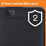 NEW WD 1TB Elements Portable, External Hard Drive, WDBUZG0010BBK-WESN