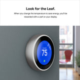 Google Nest 3rd Generation Learning Thermostat T3007ES Stainless Steel - NEW