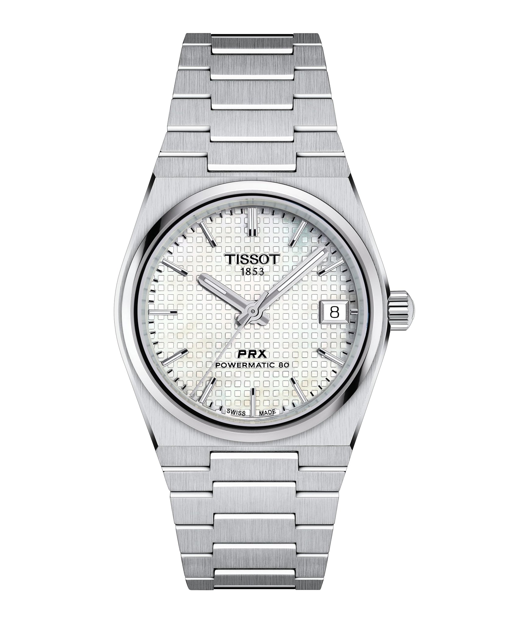 NEW Tissot PRX Powermatic 80 Automatic 35mm MOP Dial SS Watch T1372071111100