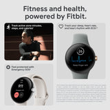 Google Pixel Watch Polished Silver Stainless Steel-Charcoal Band LTE New / Sealed