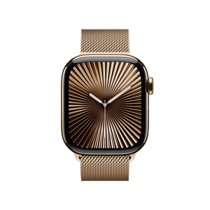 Apple Watch Series 10 GPS + Cellular 42mm Gold Titanium with Gold Milanese Loop