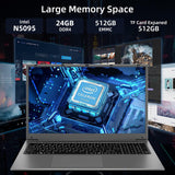 SGIN 17.3" Laptop Intel Celeron N5095 @ 2.9 GHz 512GB SSD 24GB RAM Windows 11