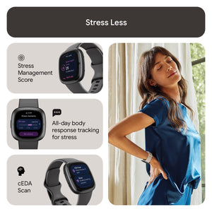 Fitbit Sense 2 FB521BKGB-US Health & Fitness Smartwatch Unisex Aluminum Case