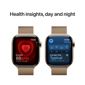 Apple Watch Series 10 GPS + Cellular 42mm Gold Titanium with Gold Milanese Loop