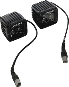 Rigid D-Series Pro Spot Midnight Edition Surface Mount LED Lights Pair 202213BLK