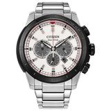 Citizen Men's Sport Casual Chronograph Eco-Drive Silver Watch 48 MM CA4188-81A