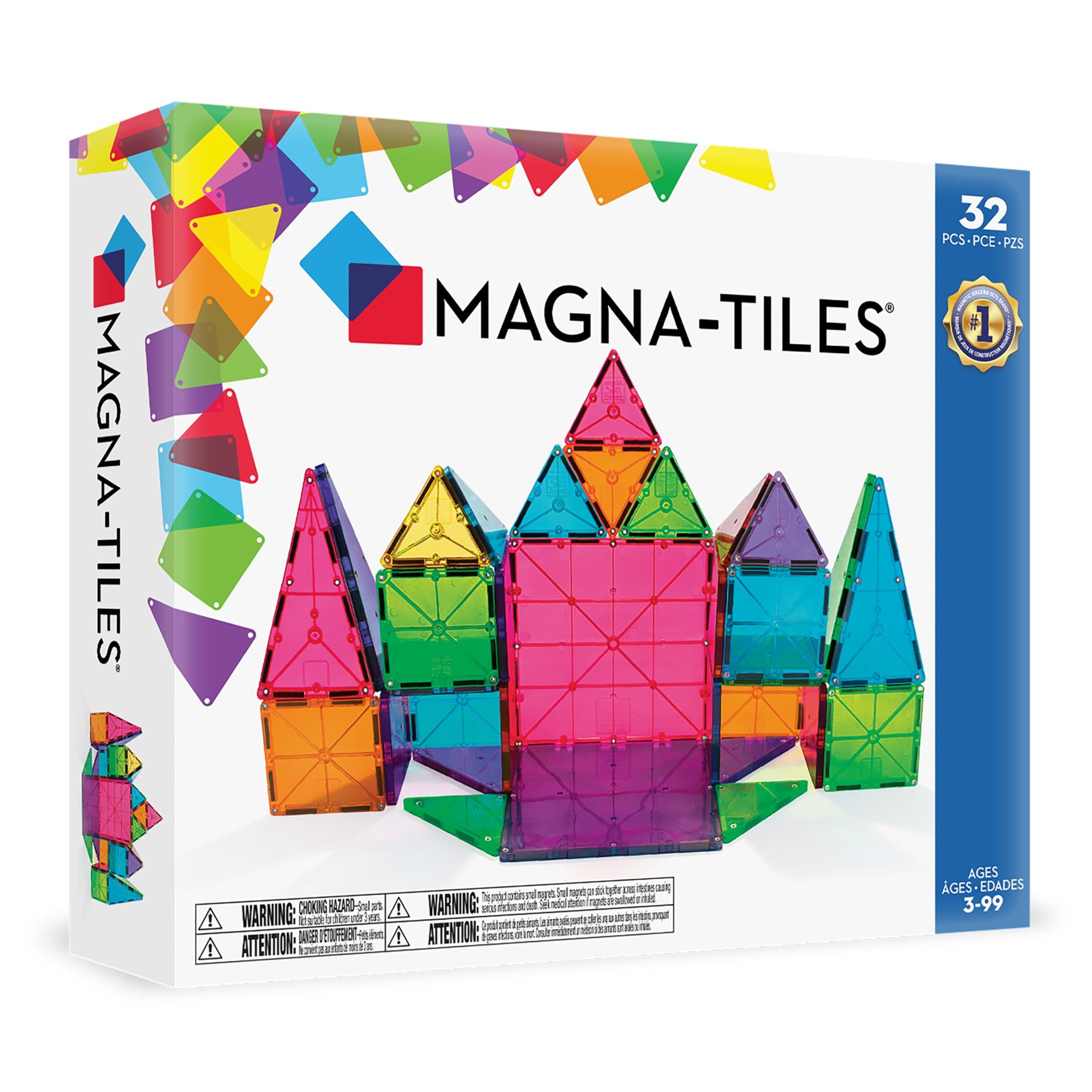 MAGNA-TILES Classic 32-Piece Magnetic Construction Set - Original Magnetic Construction