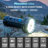 OLIGHT Marauder Mini 7000 Lumens 600M Rechargeable Waterproof LED Flashlight - Black