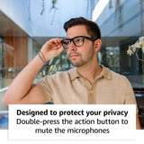 Amazon Echo Frames Smart glasses with Alexa, Classic Square Blue Filtering 56mm