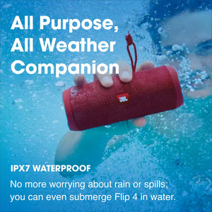 NEW JBL Flip 4 Waterproof Portable Bluetooth Speaker - Blue