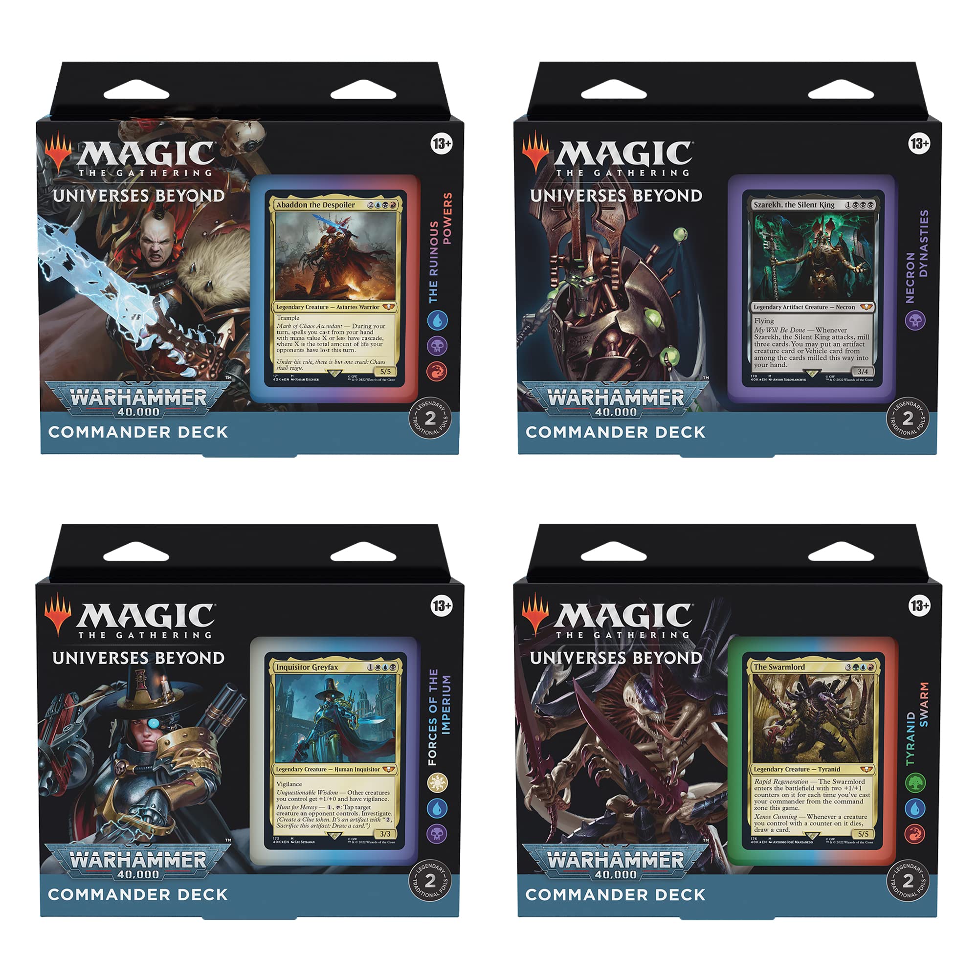 MTG – Warhammer 40,000 – Universes Beyond (40K)—Commander Deck Display Set of 4