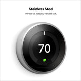 Google Nest 3rd Generation Learning Thermostat T3007ES Stainless Steel - NEW