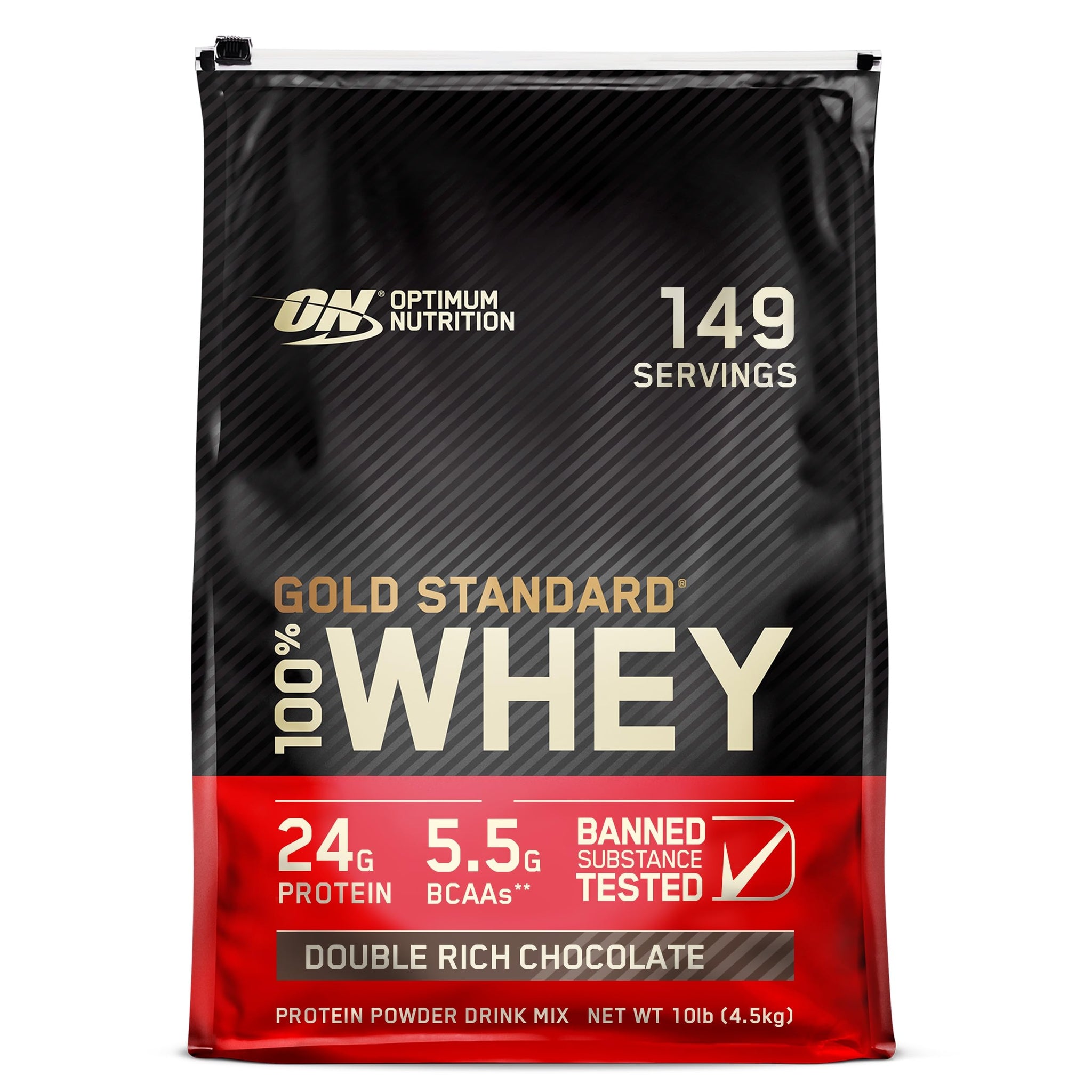 Optimum Nutrition Gold Standard 100% Whey Protein, Double Rich Chocolate 10lbs