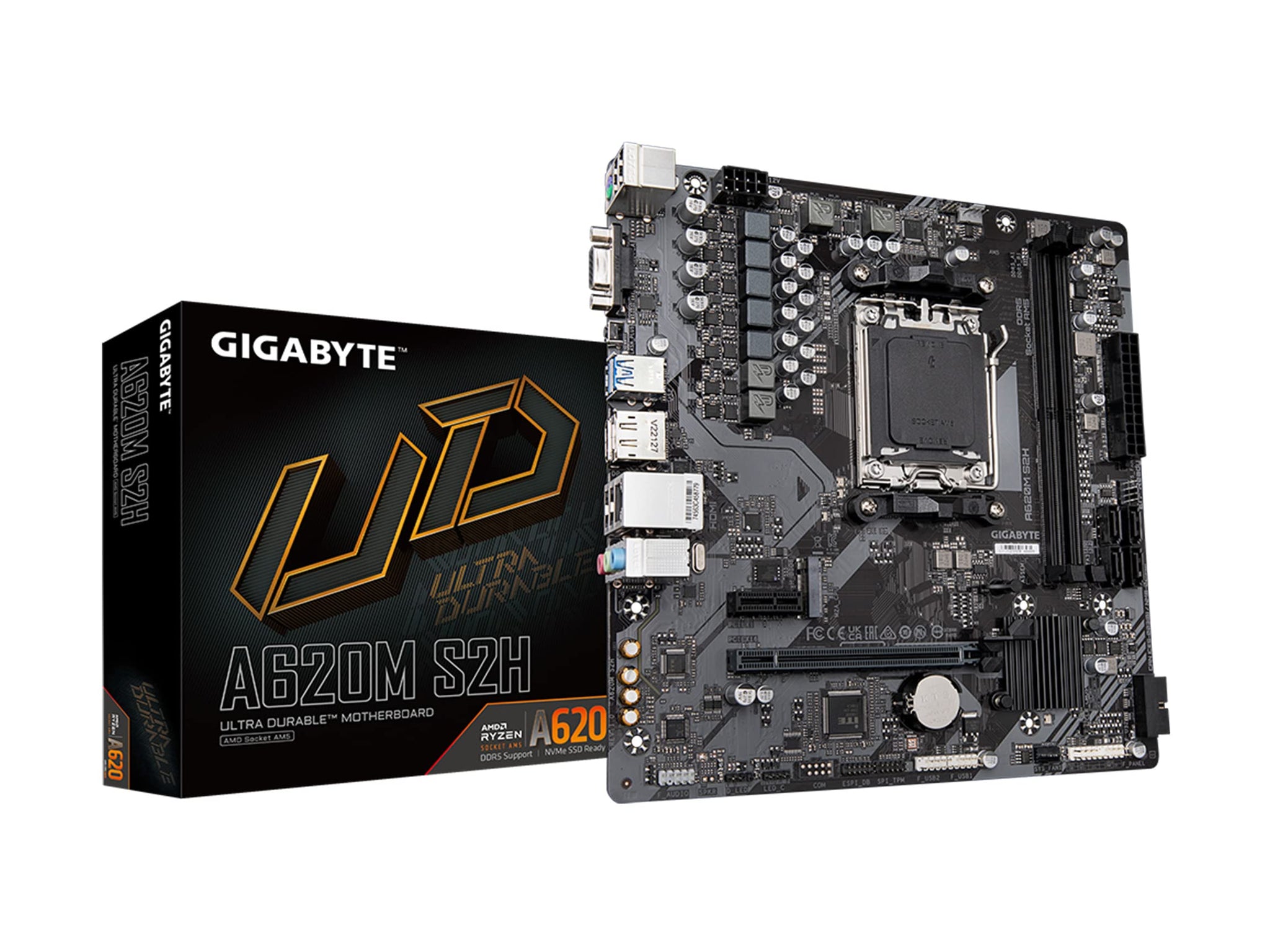 GIGABYTE A620M S2H Motherboard - AM5/ LGA 1718/ AMD/ Micro ATX/ DDR5