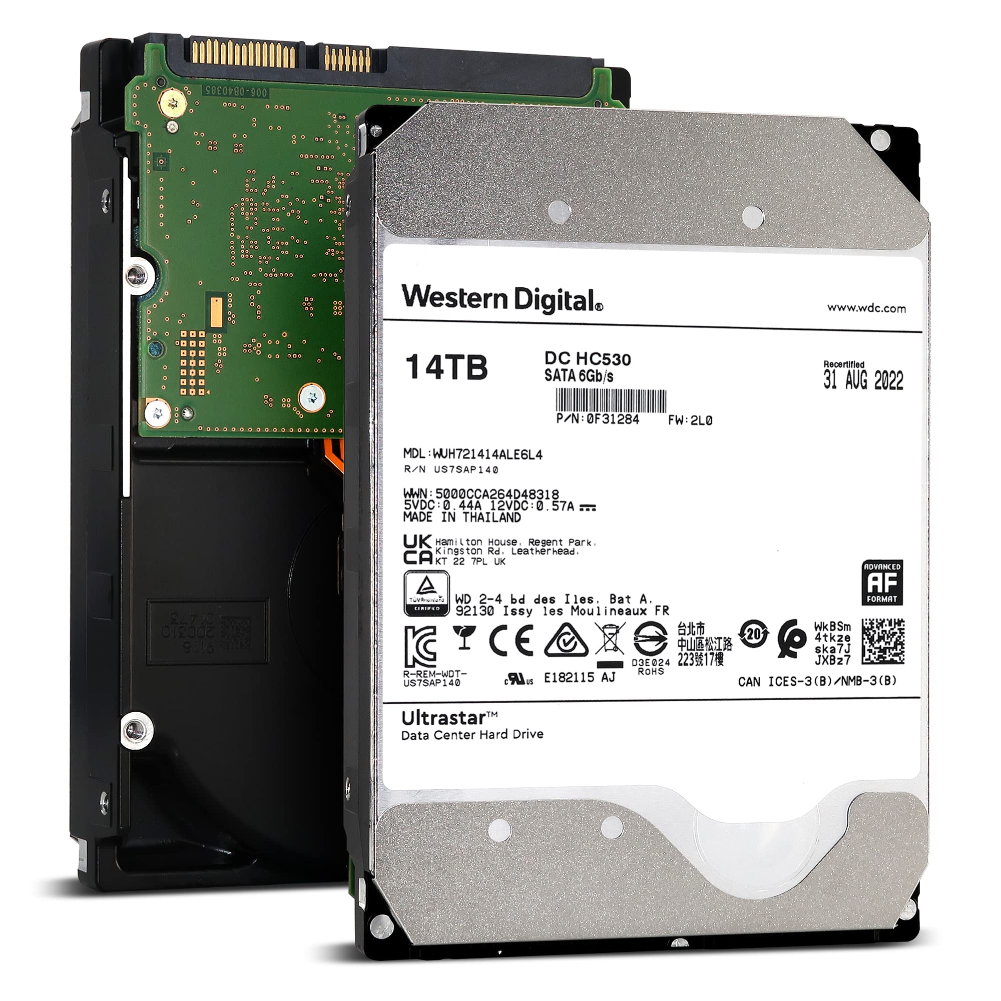 WD Ultrastar DC HC530 14TB SATA 6G 3.5" 7200RPM Enterprise HDD -WUH721414ALE6L4